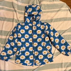 Hanna Andersson Blue and White Floral Rain Jacket